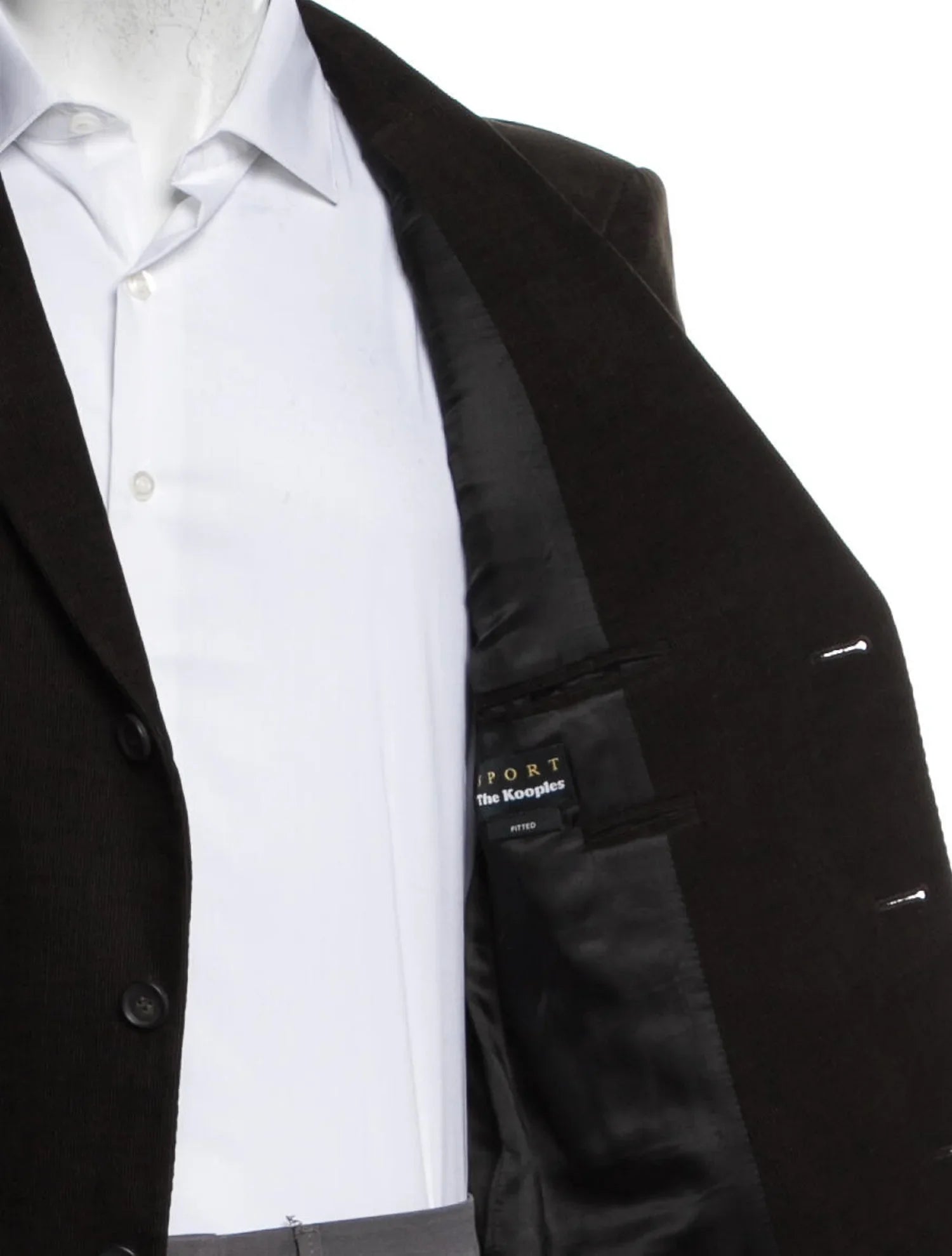 The RealReal,The Kooples, The Kooples Sport Dark Brown Fitted Corduroy Blazer, Brown, Large-46-TagL