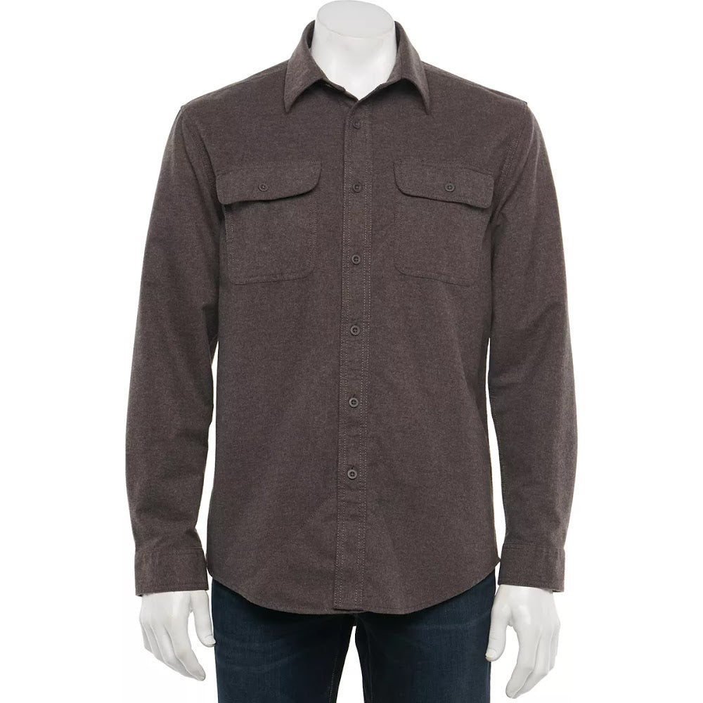 Kohl's,Croft & Barrow, Croft & Barrow Soft Brown Overshirt, Brown, Large-46-TagL