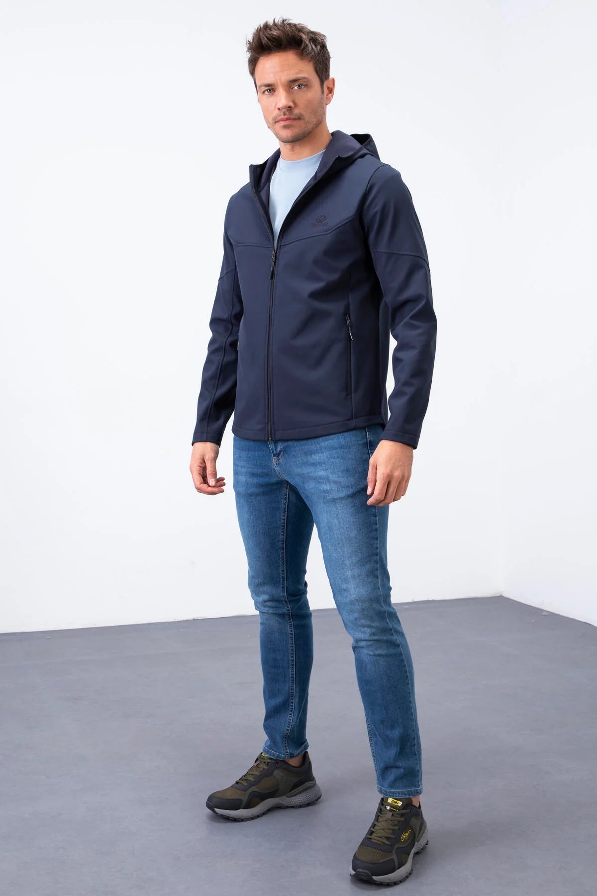 Clothing Supplier,Tommy Life, Tommy Life Navy Hooded Zip Up Waterproof Jacket With Fleece Lining, Blue, Large-45-TagL