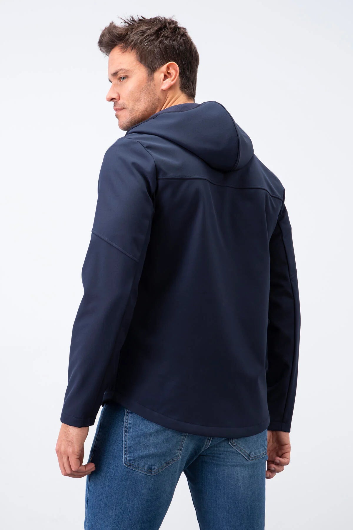 Clothing Supplier,Tommy Life, Tommy Life Navy Hooded Zip Up Waterproof Jacket With Fleece Lining, Blue, Large-45-TagXL