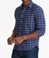 UNTUCKit Blue & Burgundy Plaid Flannel Long Sleeve Button Up