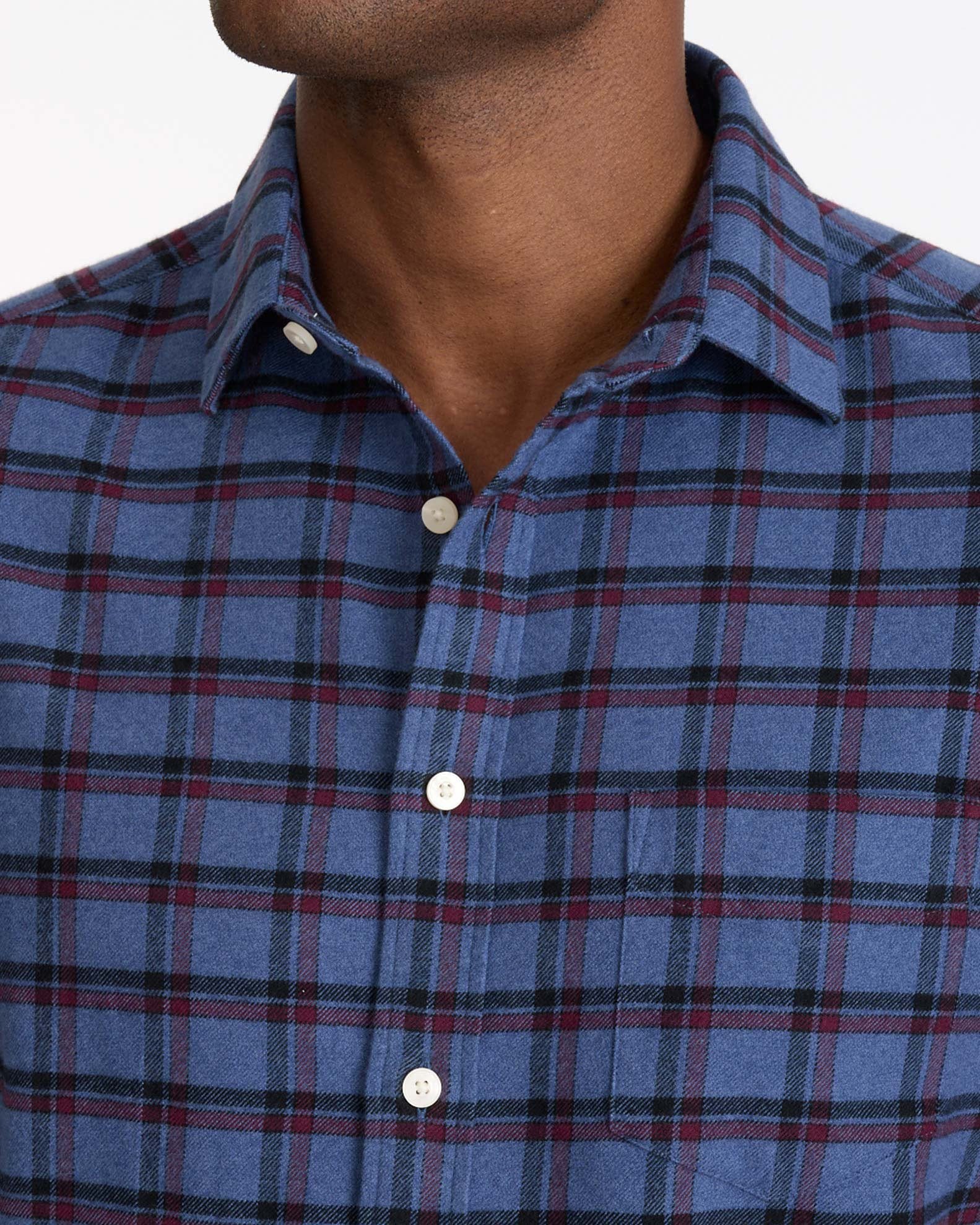 Otrium,UNTUCKit, UNTUCKit Blue & Burgundy Plaid Flannel Long Sleeve Button Up, Unknown, Unknown