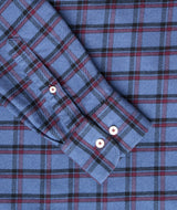 UNTUCKit Blue & Burgundy Plaid Flannel Long Sleeve Button Up