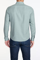 UNTUCKit Green Check Print Long Sleeve Button Up With Front Chest Pocket