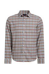 UNTUCKit Grey & Brown Plaid Slim Fit Flannel Long Sleeve Button Up