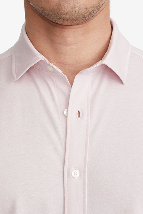 Otrium,UNTUCKit, UNTUCKit Pink Knit Long Sleeve Button Up, Pink, Extra Large-50-TagXL