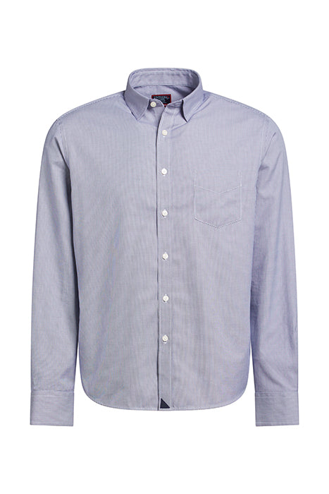 Otrium,UNTUCKit, UNTUCKit Blue Mini Houndstooth Print Button Up Shirt With Chest Pocket, Blue, Small-40-TagS