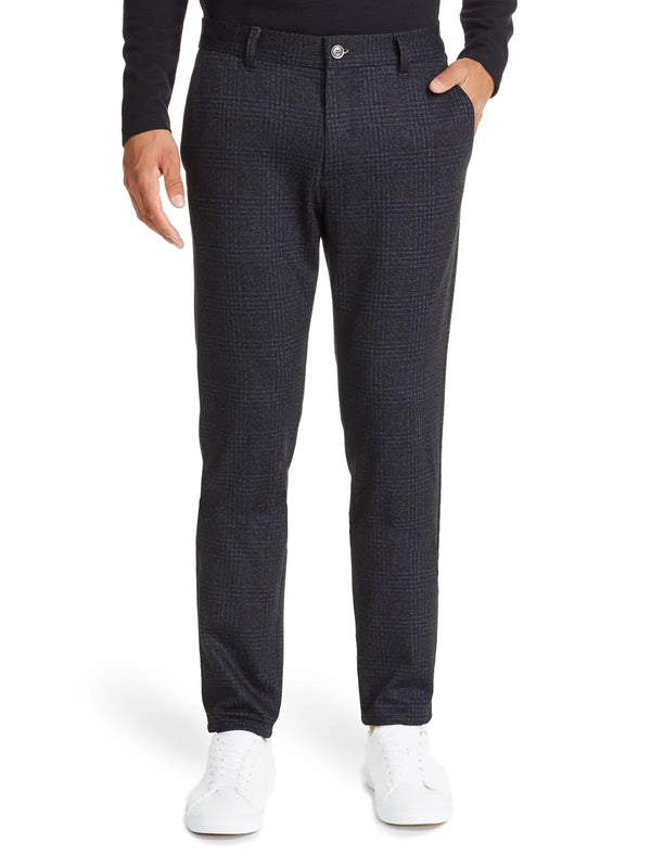 W.R.K Blue & Charcoal Plaid Knit Dress Pants