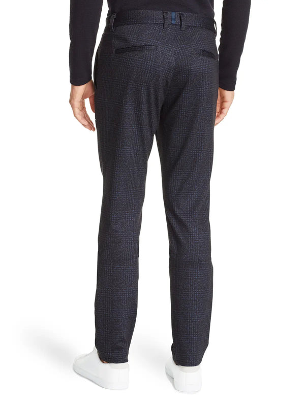 W.R.K Blue & Charcoal Plaid Knit Dress Pants