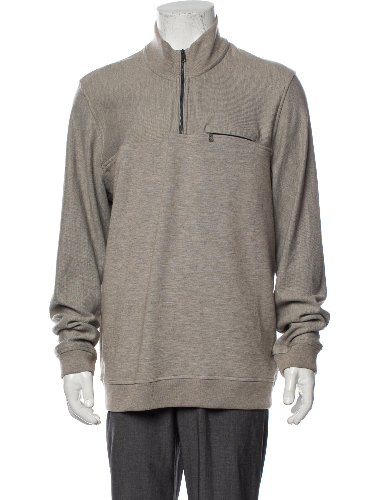 The RealReal,Ted Baker, Ted Baker Taupe Half Zip Mock Neck Sweatshirt, Tan, Large-47-TagL