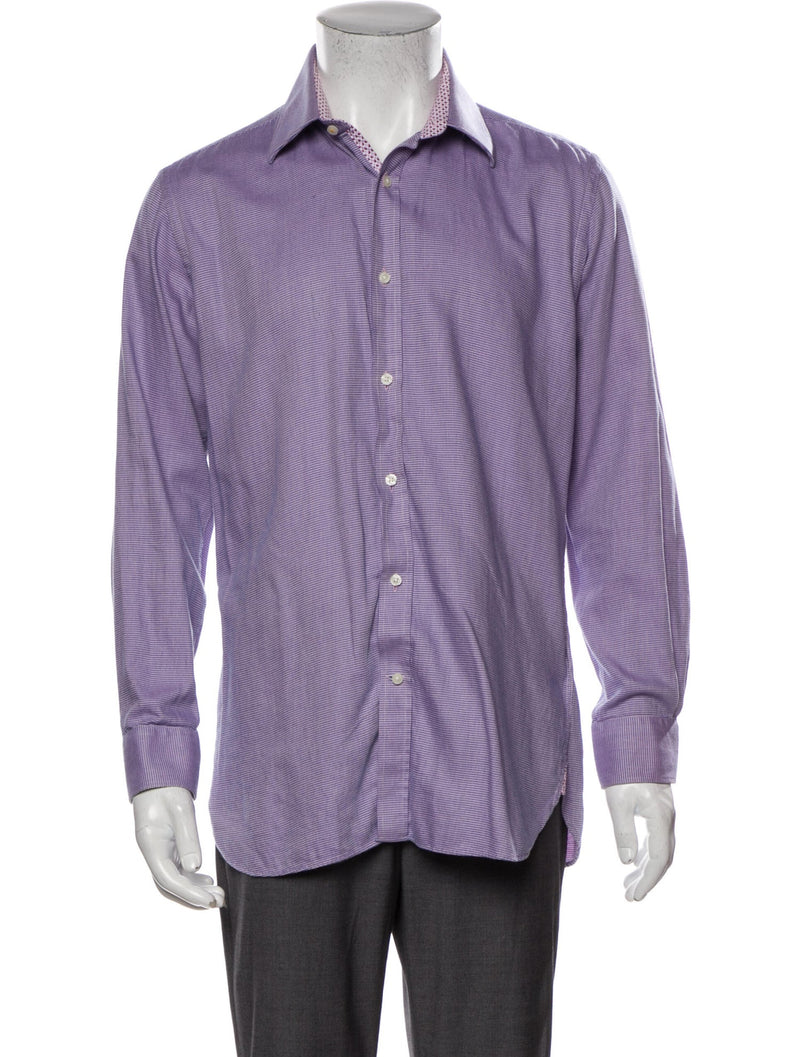 Ted Baker Purple Mini Houndstooth Button Up Shirt