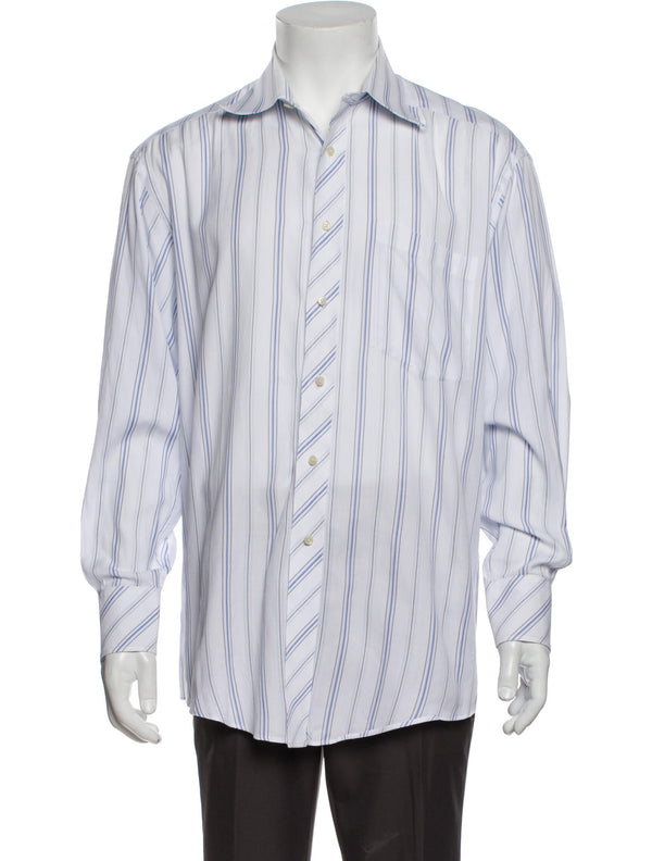 Ted Baker White Directional Stripe Button Up Shirt