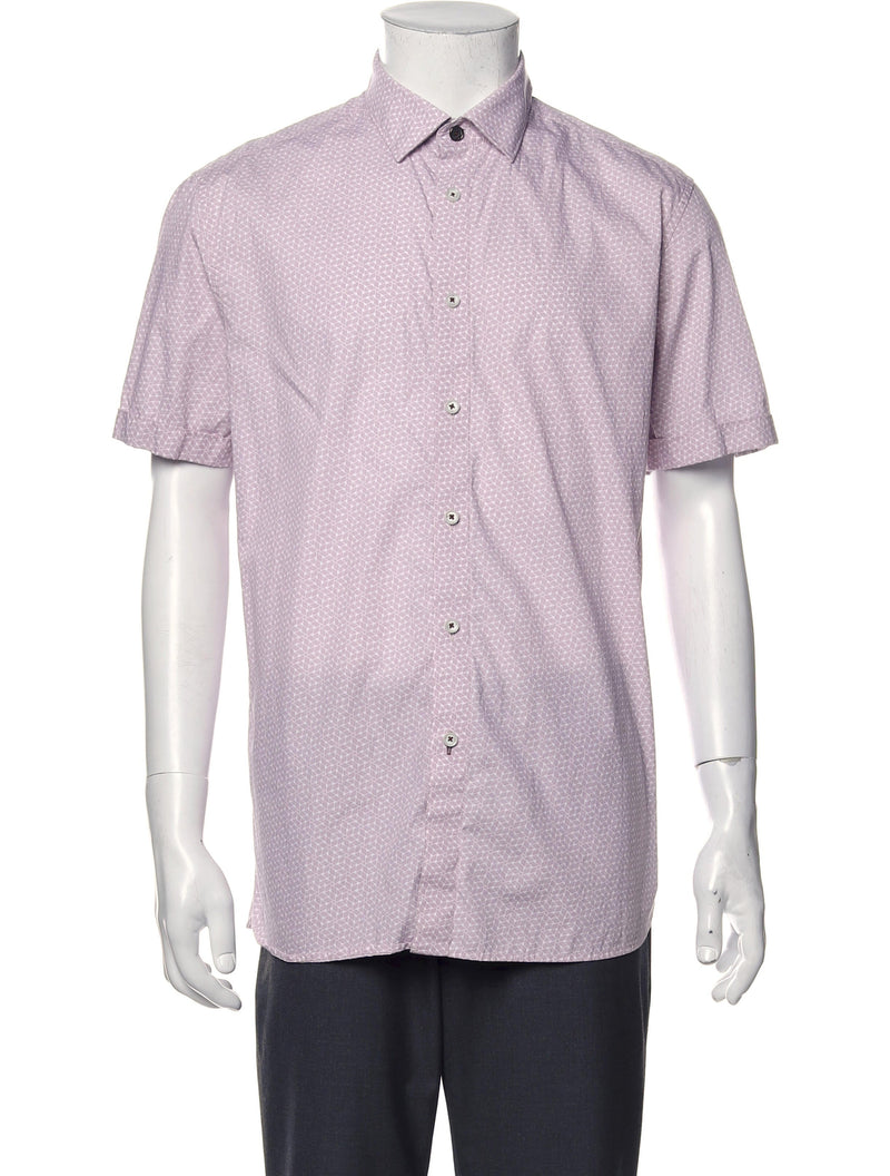 Ted Baker Pink Geo Short Sleeve Button Up Shirt