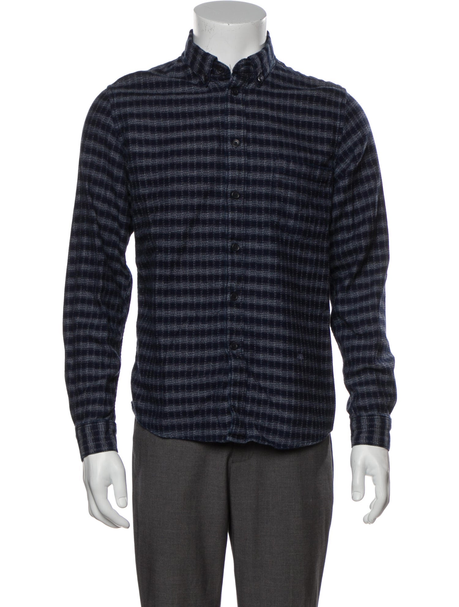 The RealReal,Levis, Levi's Made & Crafted Navy Abstract Check Print Overshirt, Blue, Small-40-TagS