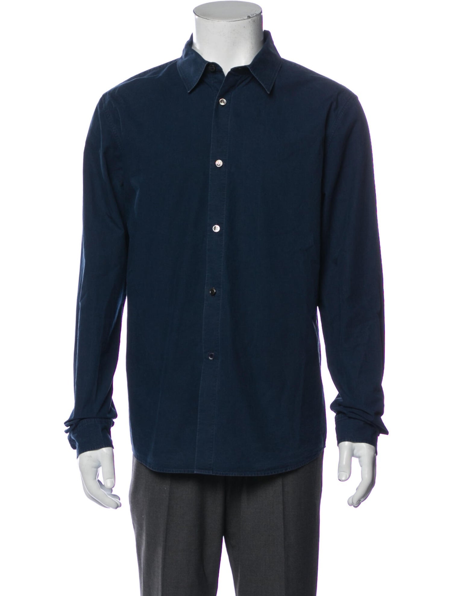 The RealReal,APC, A.P.C. Navy Blue Button Up Shirt, Blue, Medium-43-TagL
