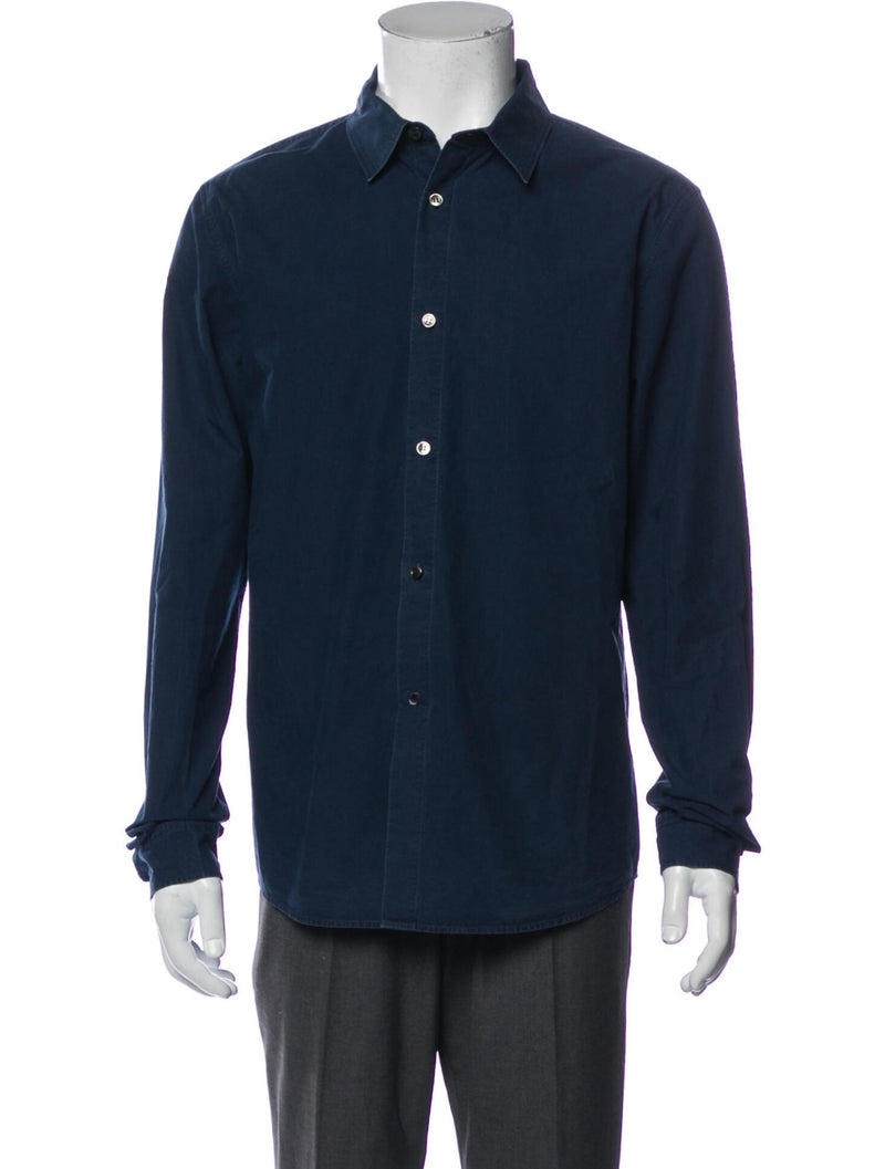 A.P.C. Navy Blue Button Up Shirt