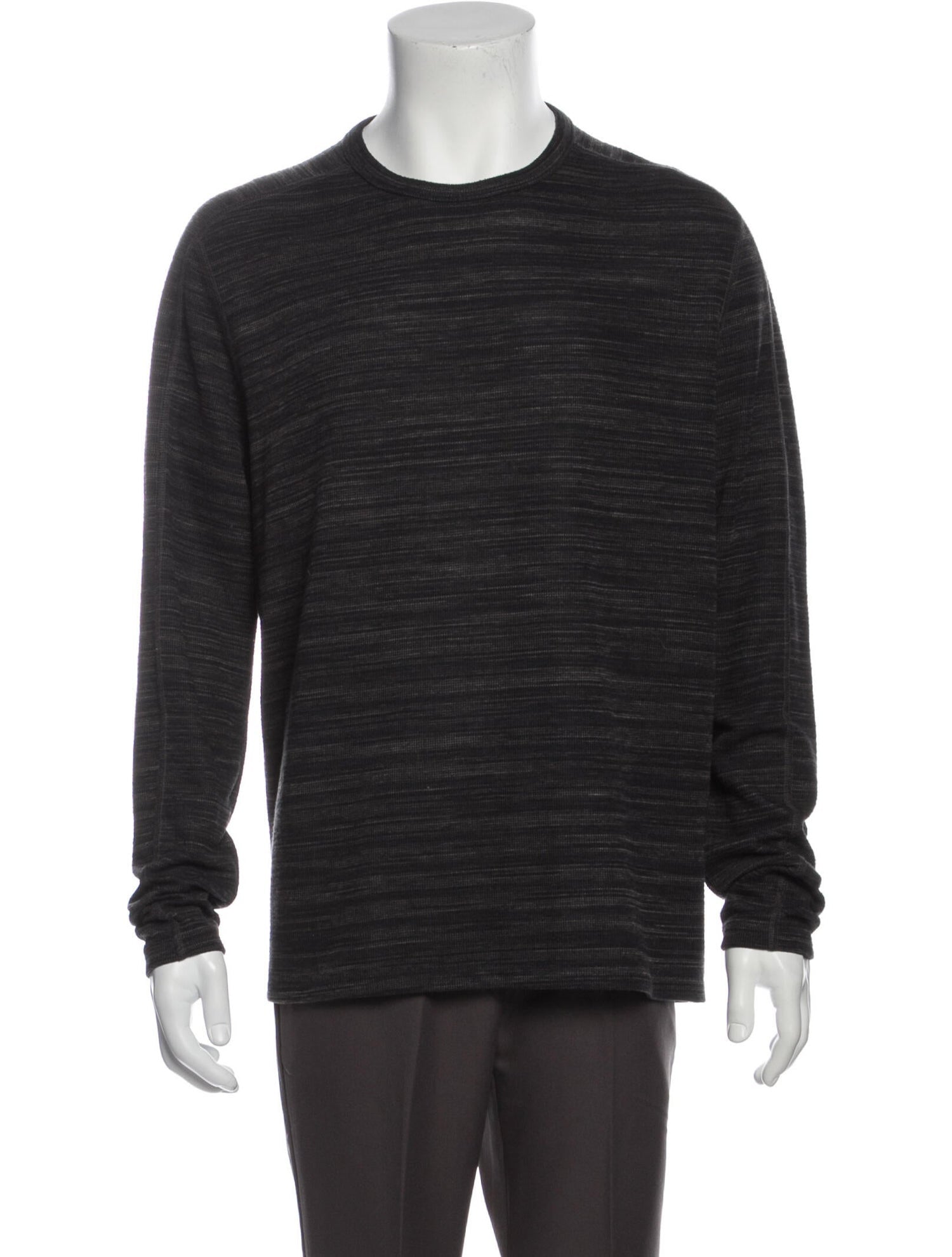 The RealReal,AllSaints, AllSaints Grey Spacedye Crewneck Long Sleeve Tee, Grey, Medium-45-TagM