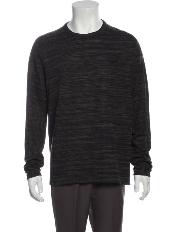 AllSaints Grey Spacedye Crewneck Long Sleeve Tee