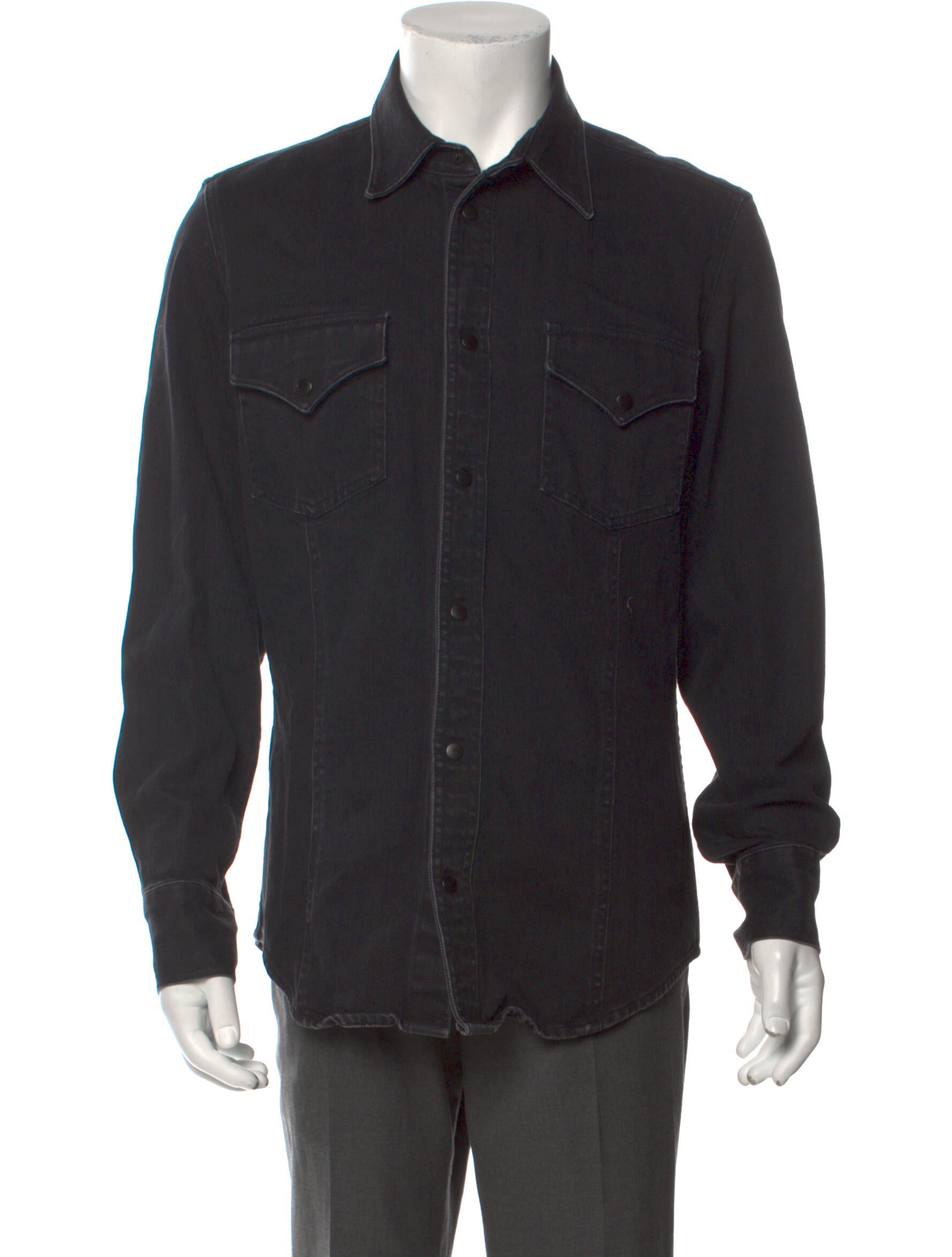 The RealReal,ARI, ARI Black Button Up Shirt w/ Two Front Pockets, Black, Extra Large-50-TagXL