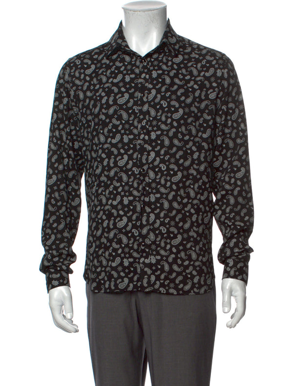 The Kooples Black Paisley Print Shirt