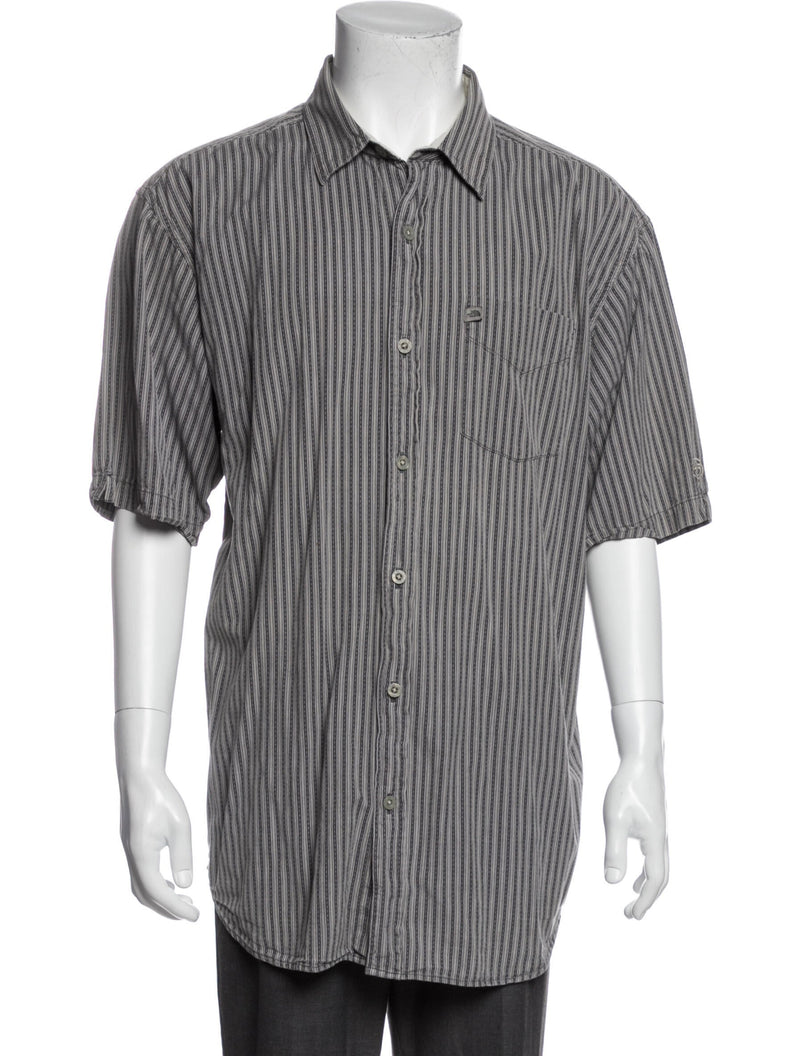 The North Face Grey Tonal Stripe Short Sleeve Button Up Shirt