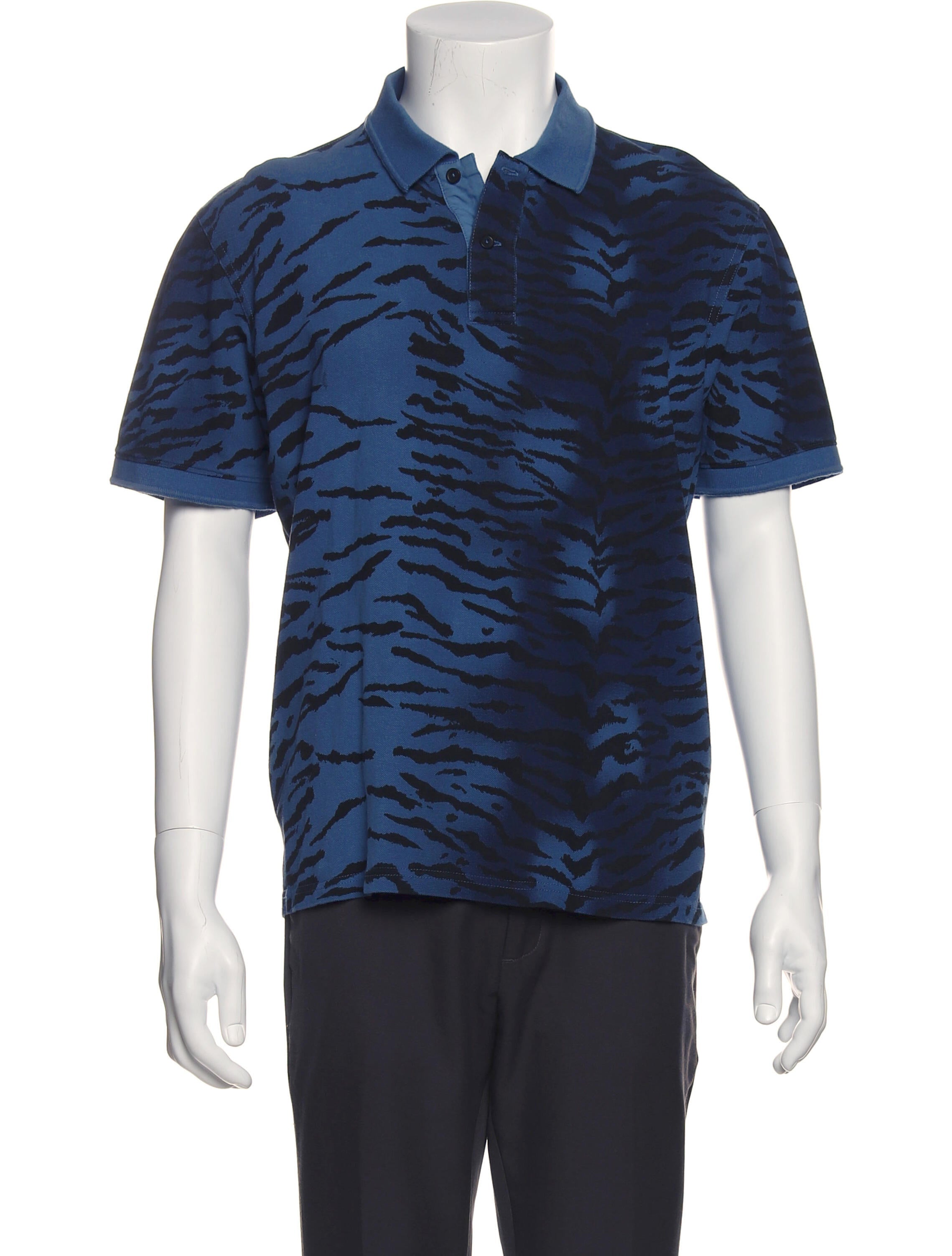 The RealReal,Ovadia & Sons, Ovadia & Sons Blue Tiger Stripe Polo, Blue, Medium-44-TagM