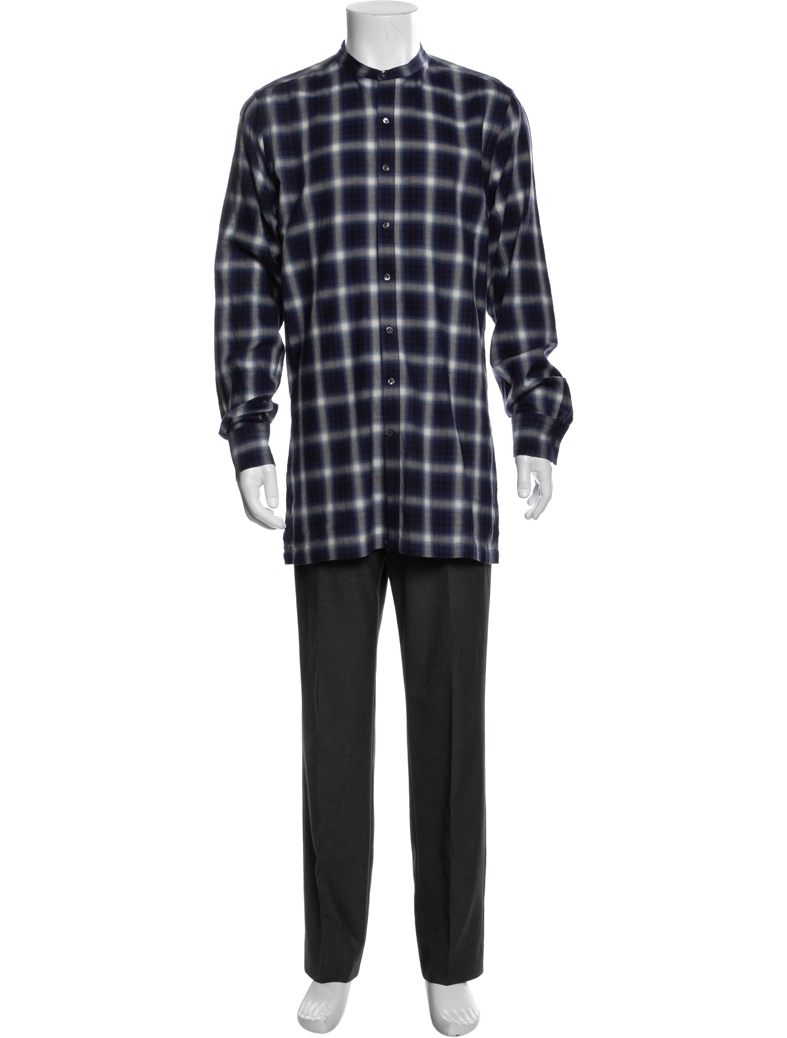 The RealReal,Ovadia & Sons, Ovadia & Sons Navy Blue Plaid Button Up Shirt, Blue, Medium-43-TagM