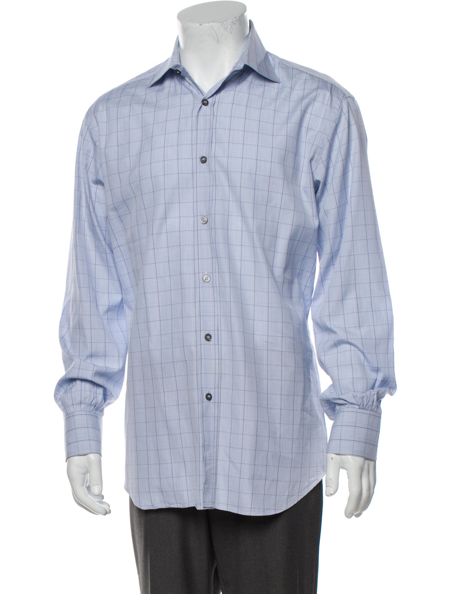 The RealReal,Paul Smith, Paul Smith Blue Plaid Dress Shirt, Blue, Medium-43-TagM
