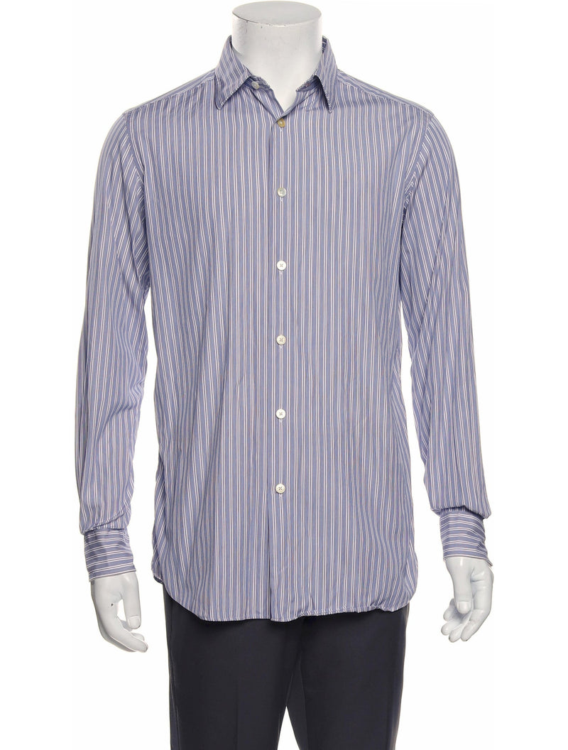Paul Smith Blue Varigated Striped Slim Fit Button Up Shirt