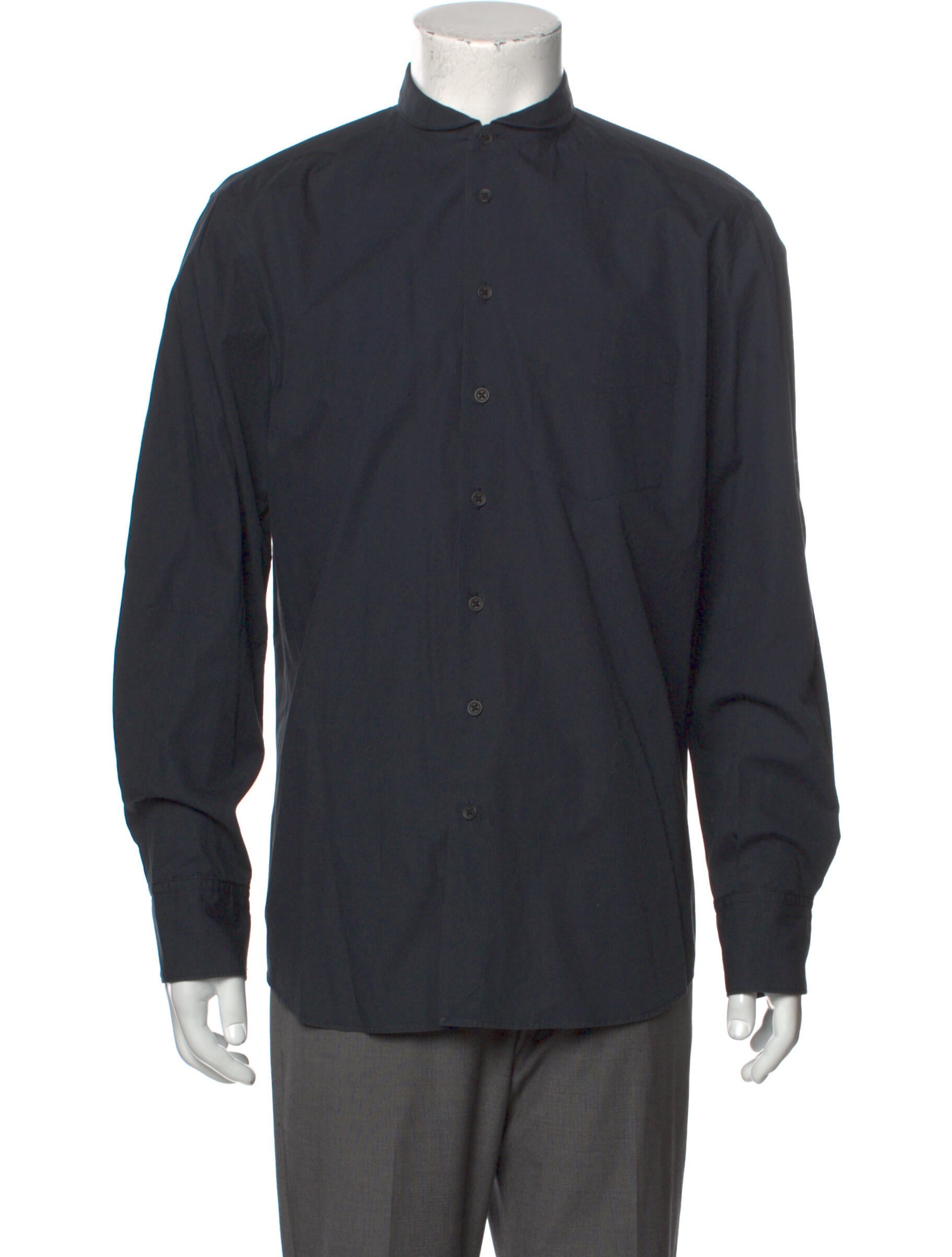 The RealReal,Rag & Bone, Rag & Bone Navy Penny Collar Poplin Button Up Shirt, Blue, Large-45-TagL
