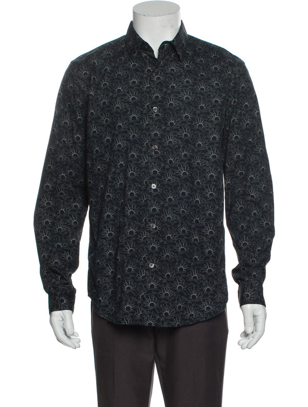 Theory Navy Burst Print Button Up Shirt