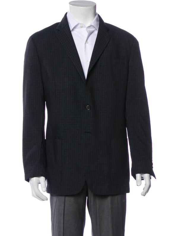 Todd Snyder Mini Plaid Black Wool Blazer