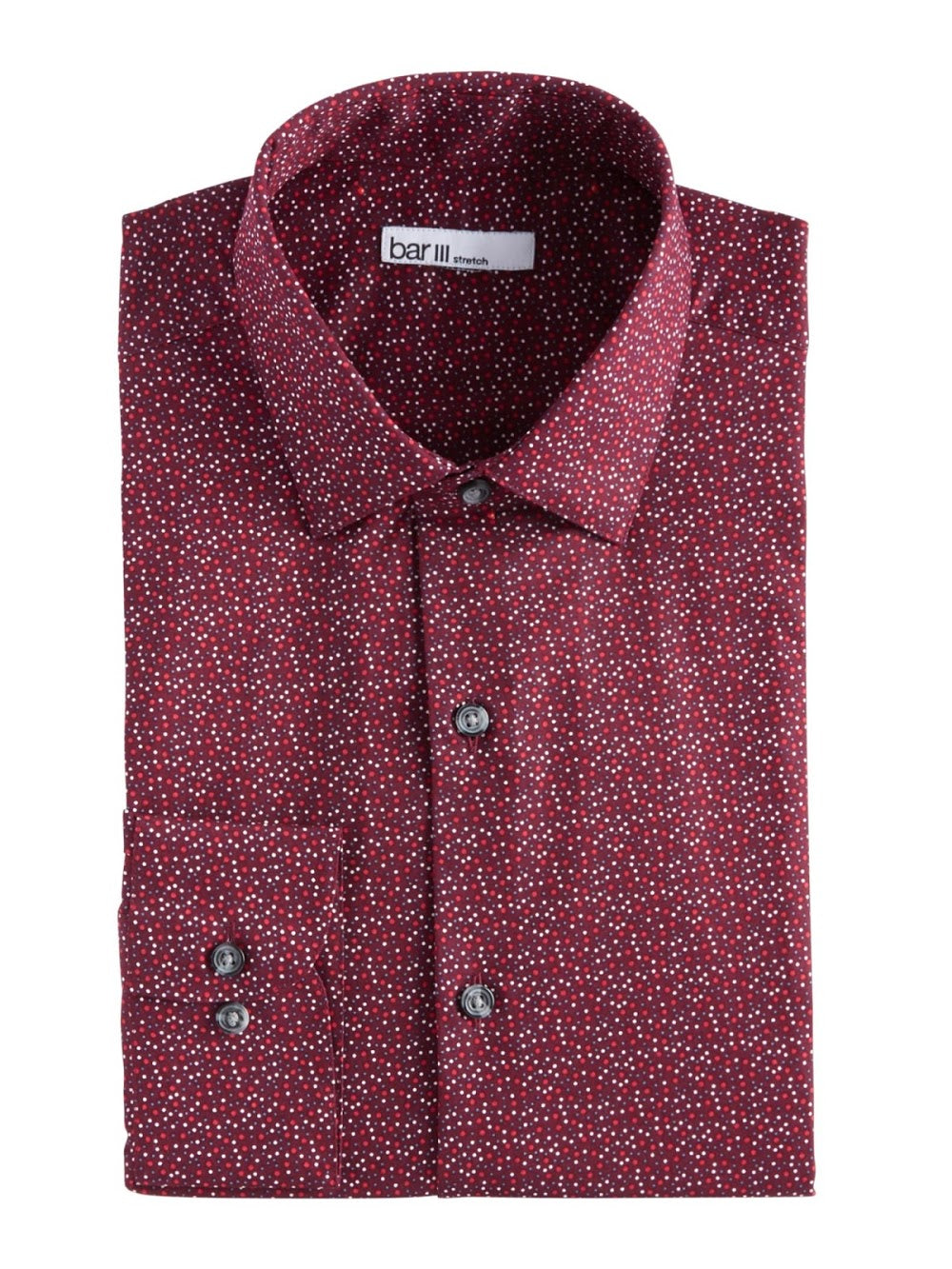 Bobbi + Bricka, Bar III Red Abstract Print Button Up Shirt, Red, Medium-44-TagM