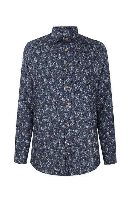 Faire,Web Blouse, Web Blouse Blue Abstract Print Button Up Dress Shirt, Blue, Extra Large-48-TagXLExtra Large-47-TagXLLarge-46-TagLLarge-47-TagLLarge-45-TagL