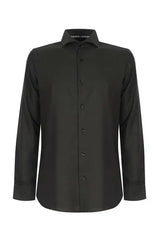 Web Blouse Dark Green Slim Fit Button Up Dress Shirt