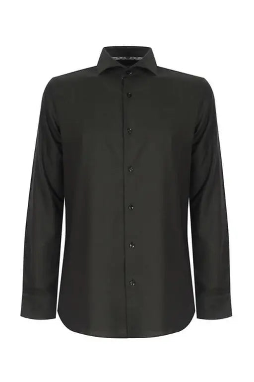 Web Blouse Dark Green Slim Fit Button Up Dress Shirt