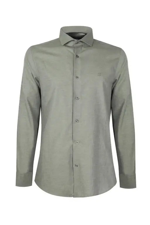 Web Blouse Sage Green Slim Fit Button Up Dress Shirt