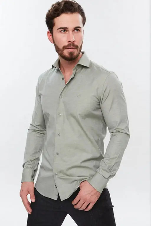 Web Blouse Sage Green Slim Fit Button Up Dress Shirt Taelor.Style Web Blouse Sage Green Slim Fit Button Up Dress Shirt Taelor.Style