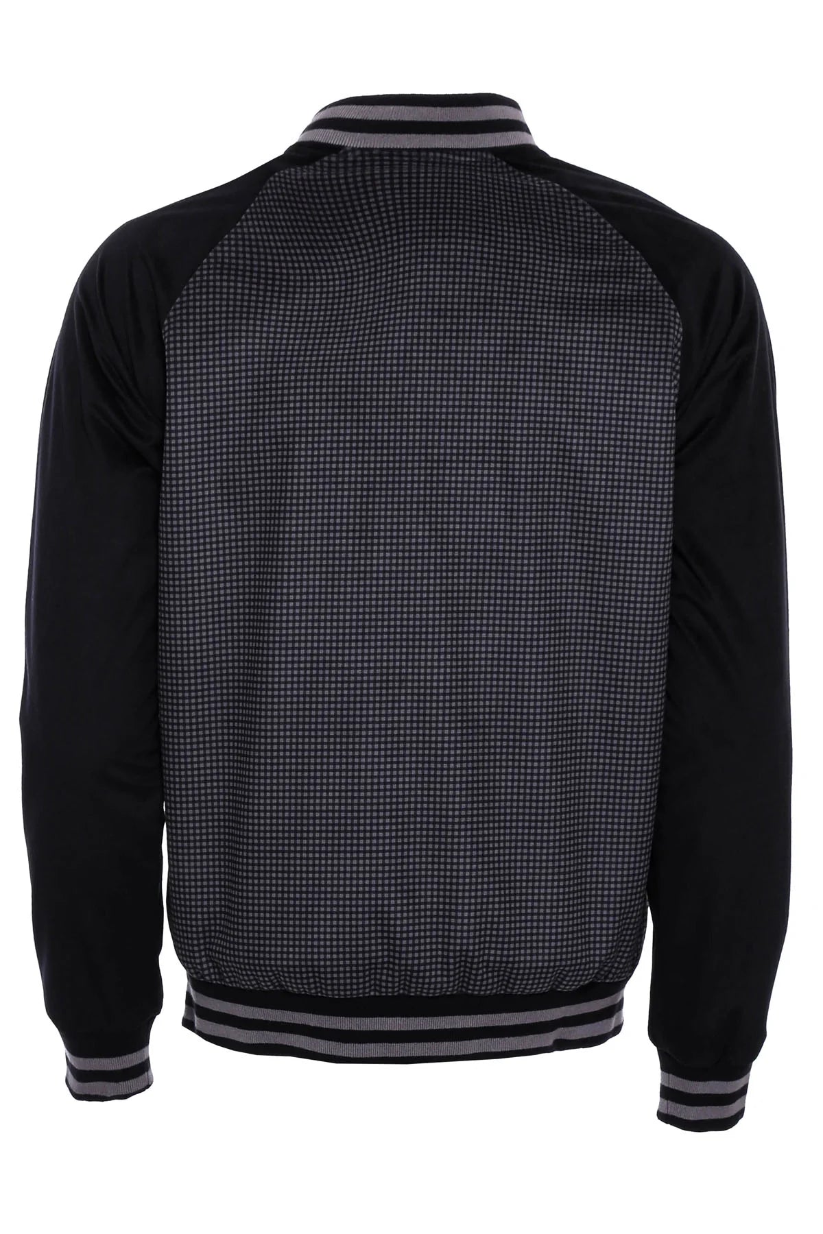 Clothing Supplier,Wessi, Wessi Black And Grey Grid Velvet Varsity Jacket, Black, Extra Large-50-Tag54