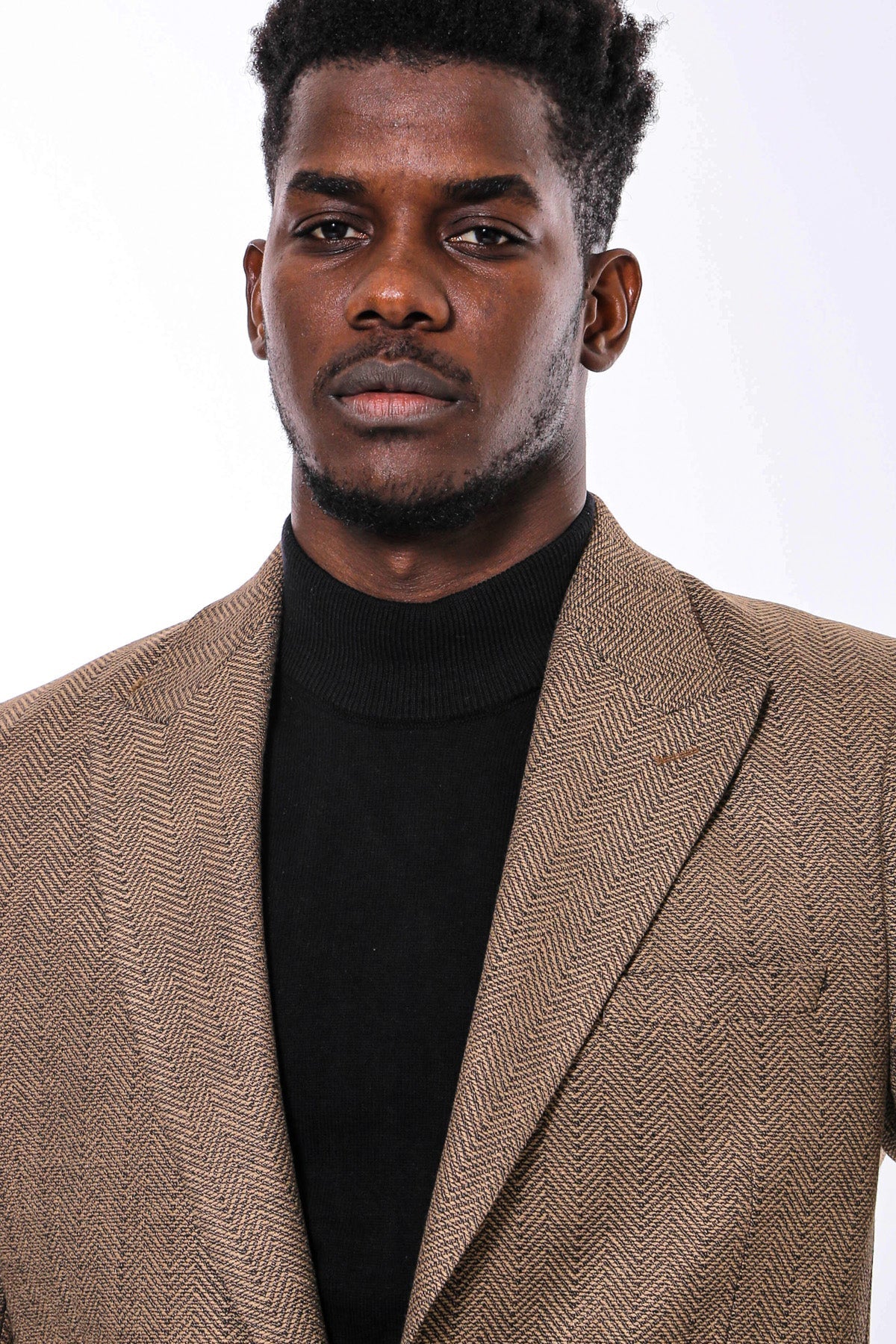 Clothing Supplier,Wessi, Wessi Brown with Three Front Pockets Herringbone Blazer, Brown, Extra Large-45-Tag54