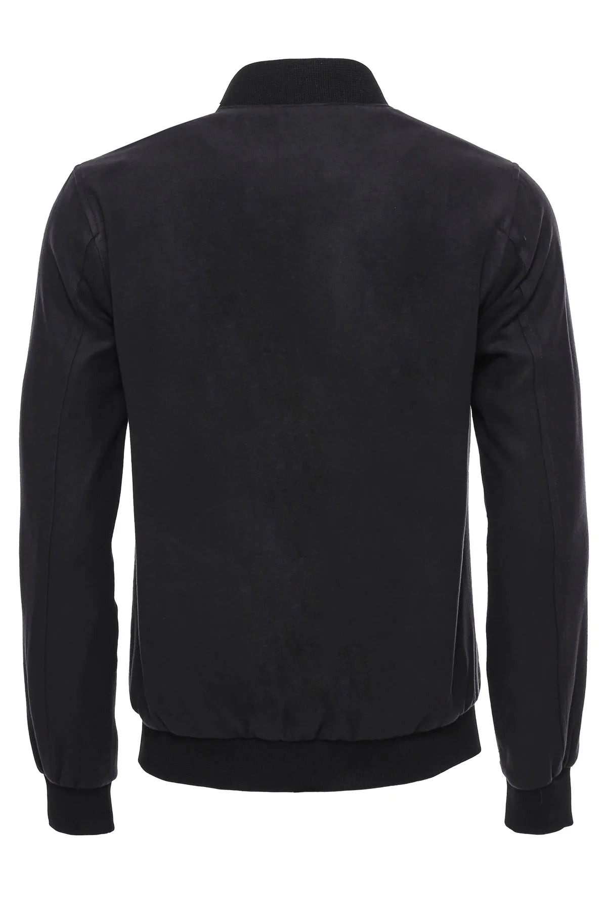 Clothing Supplier,Wessi, Wessi Dark Grey Faux Suede Zip Up Bomber Jacket, Black, Medium-44-Tag52