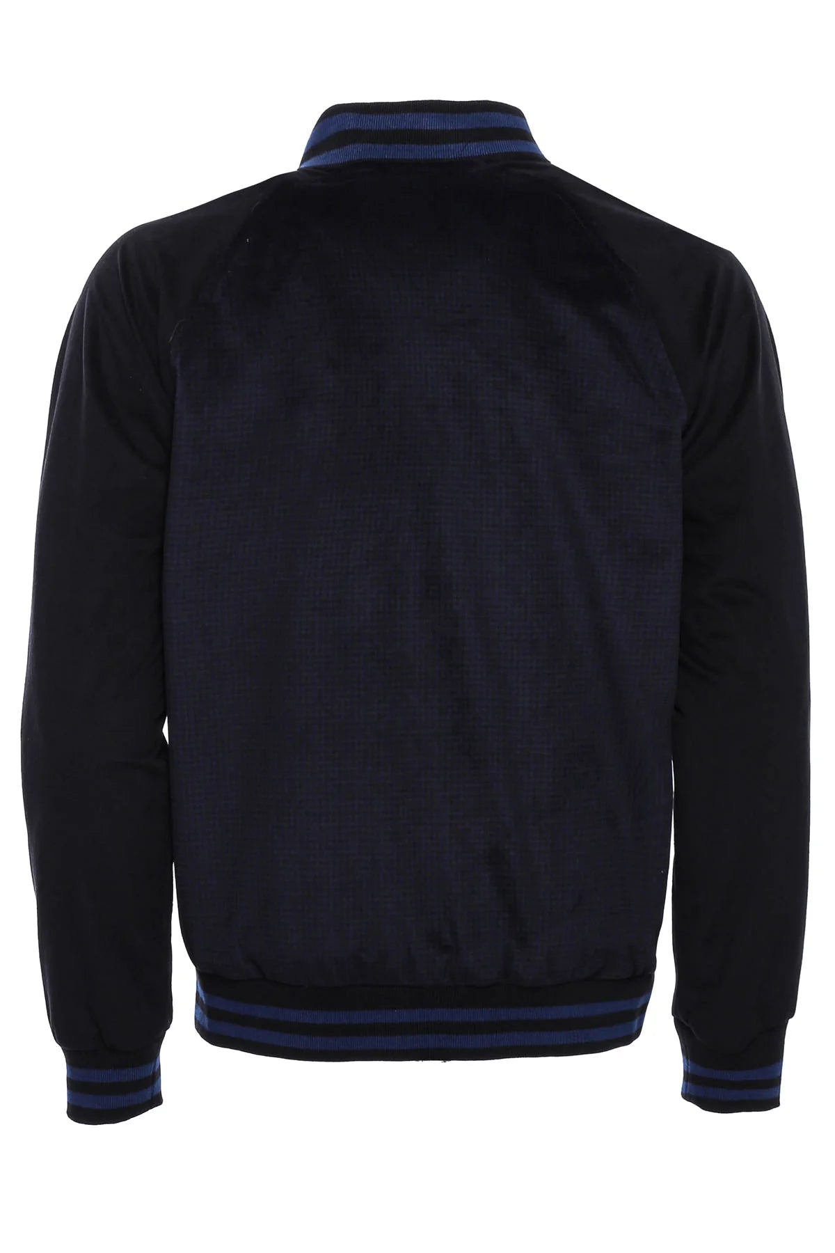 Clothing Supplier,Wessi, Wessi Navy Grid Velvet Varsity Jacket, Black, Medium-44-Tag48