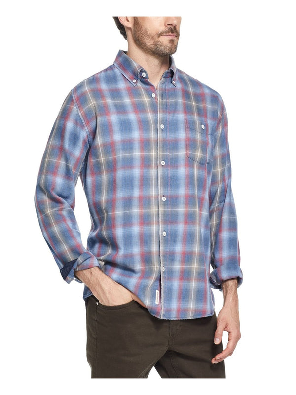 Weatherproof Vintage Blue Plaid Flannel Shirt