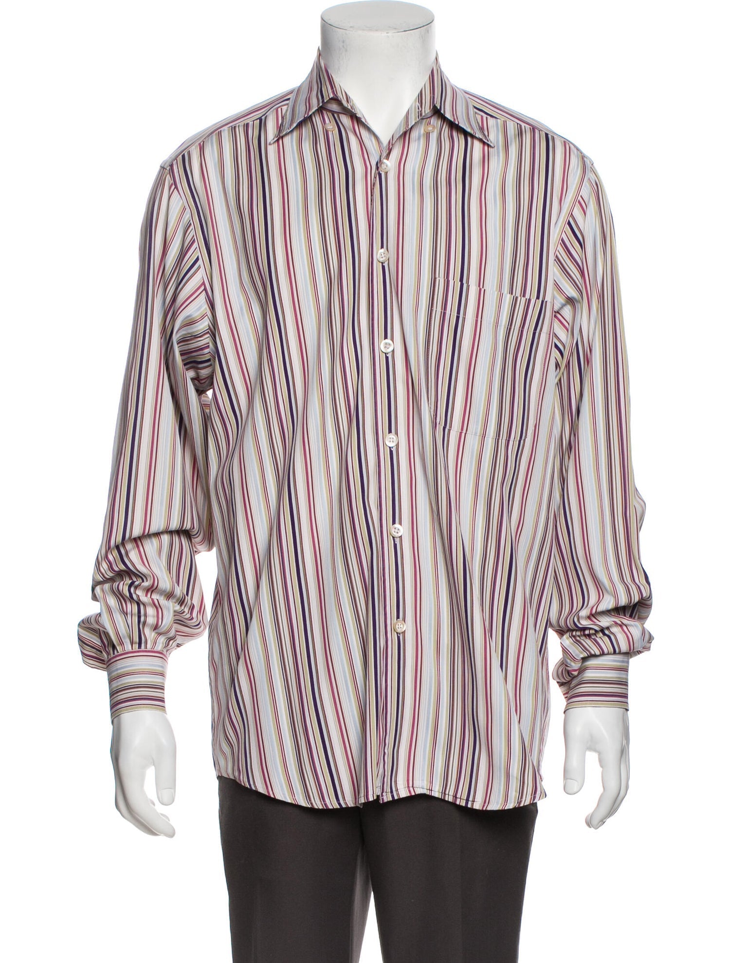 The RealReal,Ermenegildo Zegna, Ermenegildo Zegna Multi-Color Striped Dress Shirt, , 