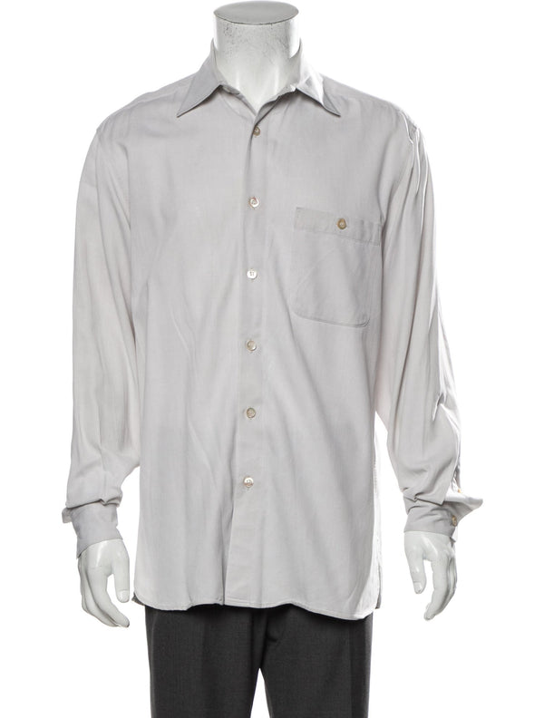 Ermenegildo Zegna Neutral Solid Dress Shirt