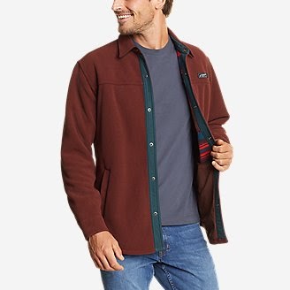 Eddiebauer, Eddie Bauer Dark Sable Shacket, Red, Medium-45-TagM