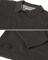 Zimego Charcoal Button Up Long Sleeve Polo Sweater