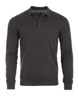 Zimego Charcoal Button Up Long Sleeve Polo Sweater