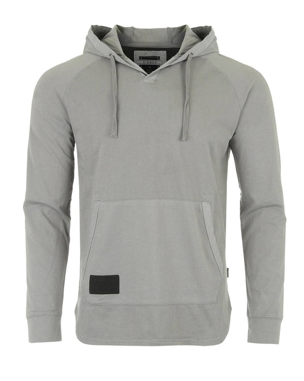 Zimego Grey Long Sleeve Hoodie Henley