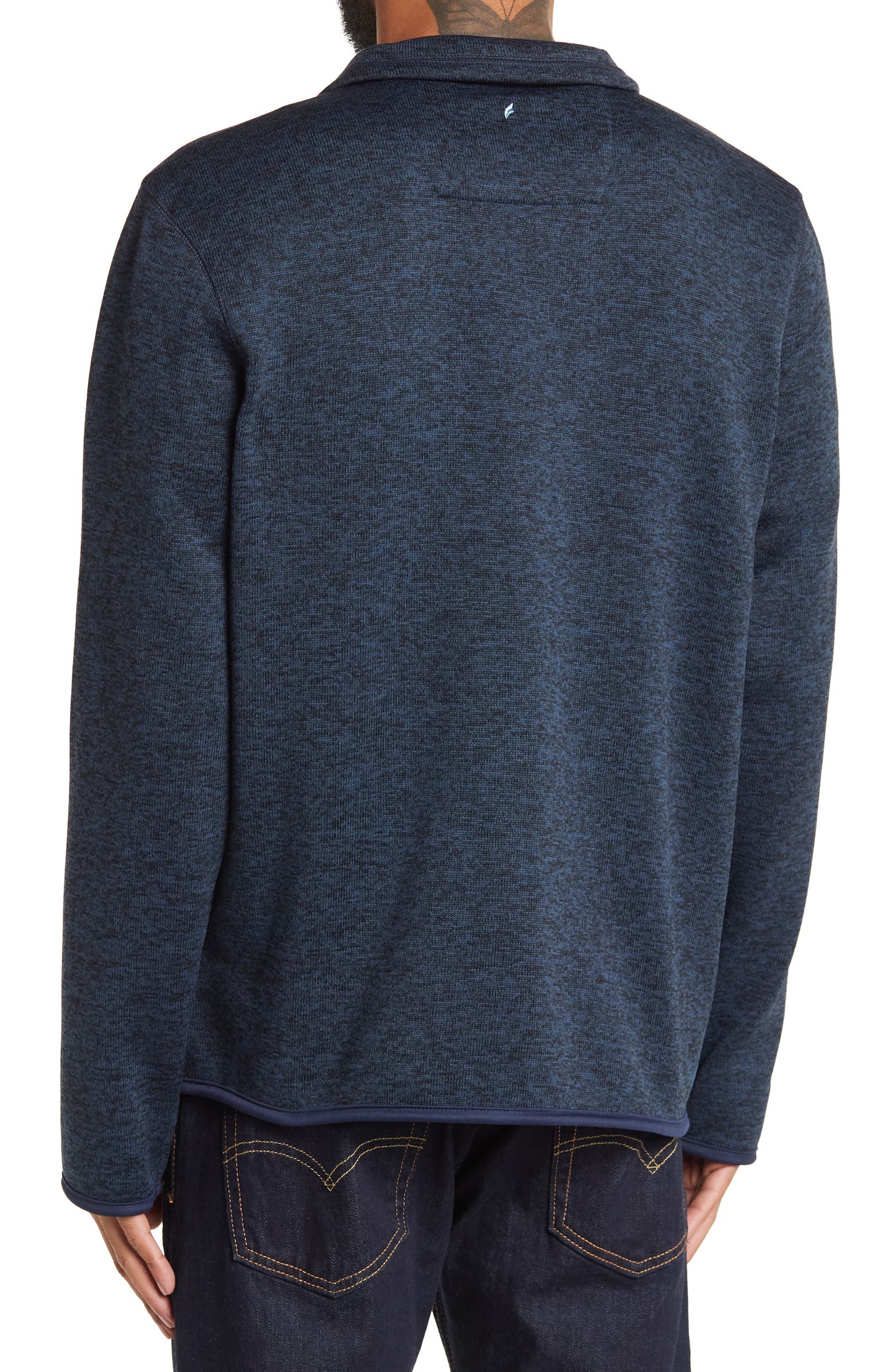 Nordstrom Rack,Tailor Vintage, TAILOR VINTAGE Navy Full-Zip Sweater Fleece Jacket, Blue, Medium-46-TagM